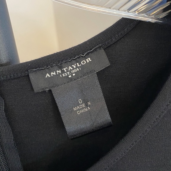 Ann Taylor Elbow-length Sleeve Dress Black Sz 0 - Picture 6 of 10